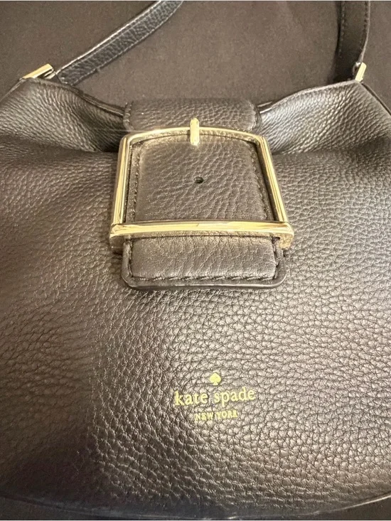 Kate Spade Black Saddle Bag Like New Condition. Very stylish and comfortable. - Picture 10 of 15